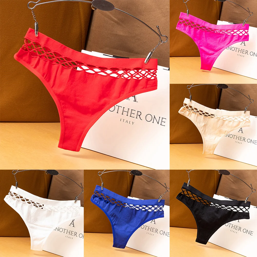 

Women's Sexy Mesh Elastic Hollow Out Mid-rise Breathable Ultra Thin Thong G-string Panties Knickers Lingerie Underwear