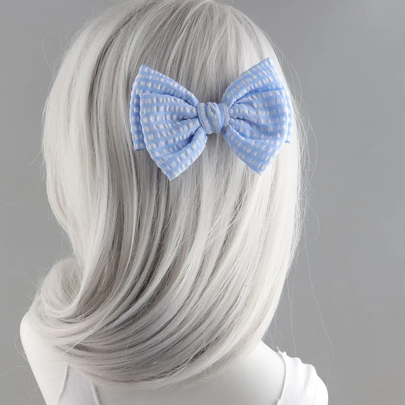 Простой зажим для волос в клетку с бантом цветной макарон пружинный и утконосом