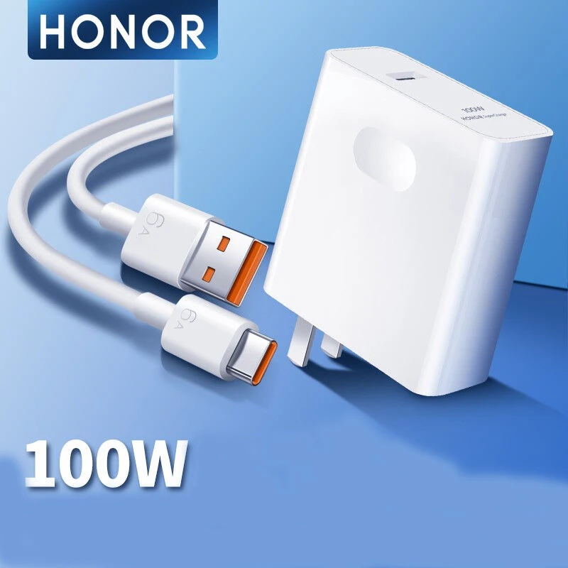 Оригинальное быстрое зарядное устройство Honor 100 Вт SuperCharge 6A Usb Type C кабель для 60 Pro 50