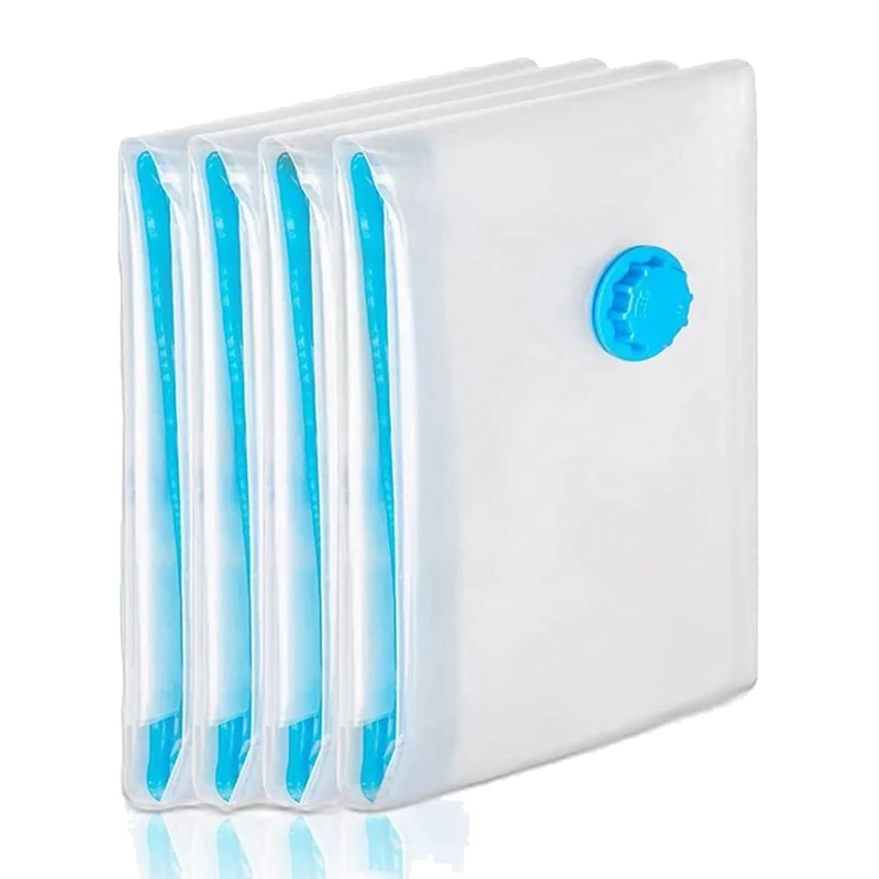 

Vacuum Storage Bags Pack Of 4,Double Zip Seal Reusable For Duvets, Bedding, Pillows, Clothes, Quilts, Sweater,Comforters Transpa