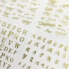 Набор медных наклеек с буквами и пожеланиями, из золотой фольги, 24 шт.