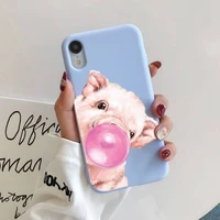 cute pig phone case soft solid color for iphone 11 12 13 mini pro xs max 8 7 6 6s plus x xr