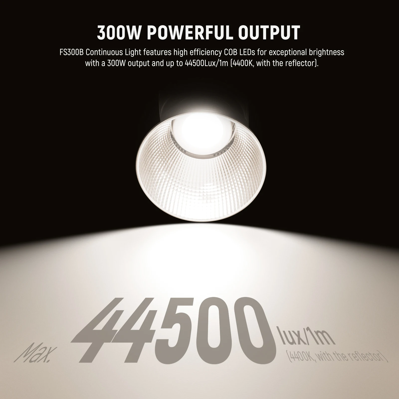 Фото NEEWER FS300B Светодиодный студийный видеосвет мощностью 300 Вт, двухцветное непрерывное освещение COB с управлением 2,4G/APP 44500 люкс/1 м 2700–6500 К №3
