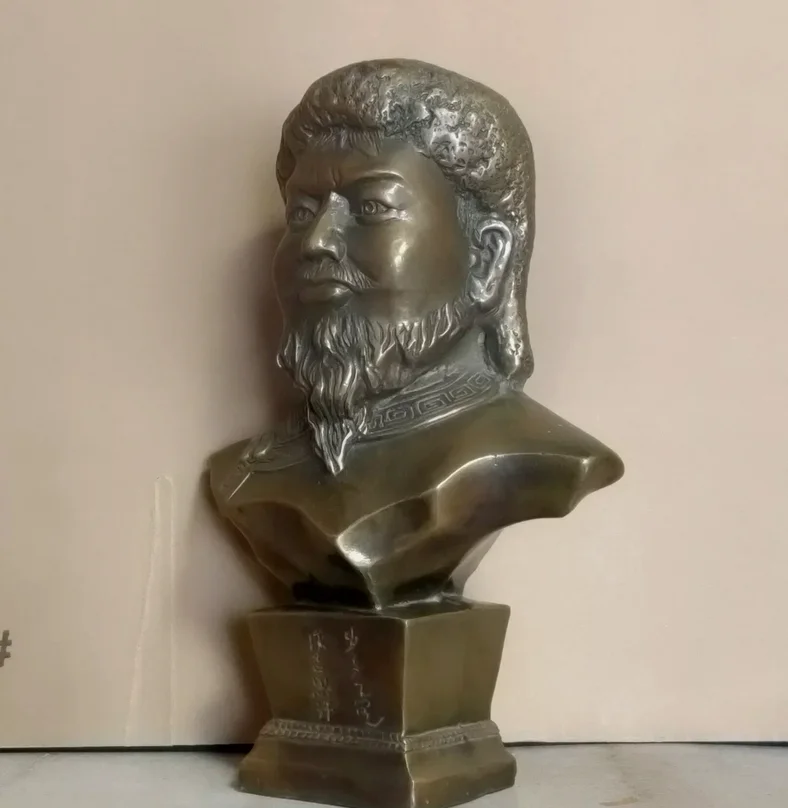 Коллекционная ручная работа медные резные монгольские статуи пустыни Чингисхан