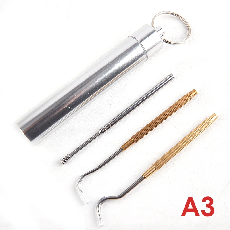 

1Set Portable 304 Stainless Steel Toothpick Storage Container With Brass Handle