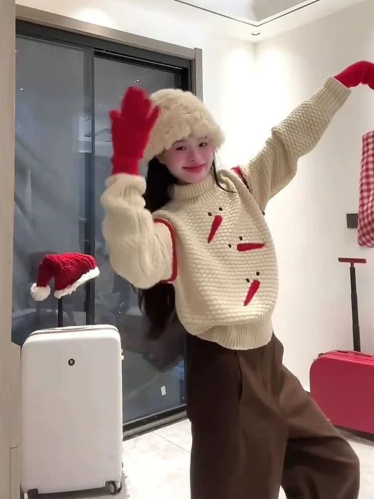 Korobov Рождественская водолазка пуловер осень-зима свитер женский нишевый