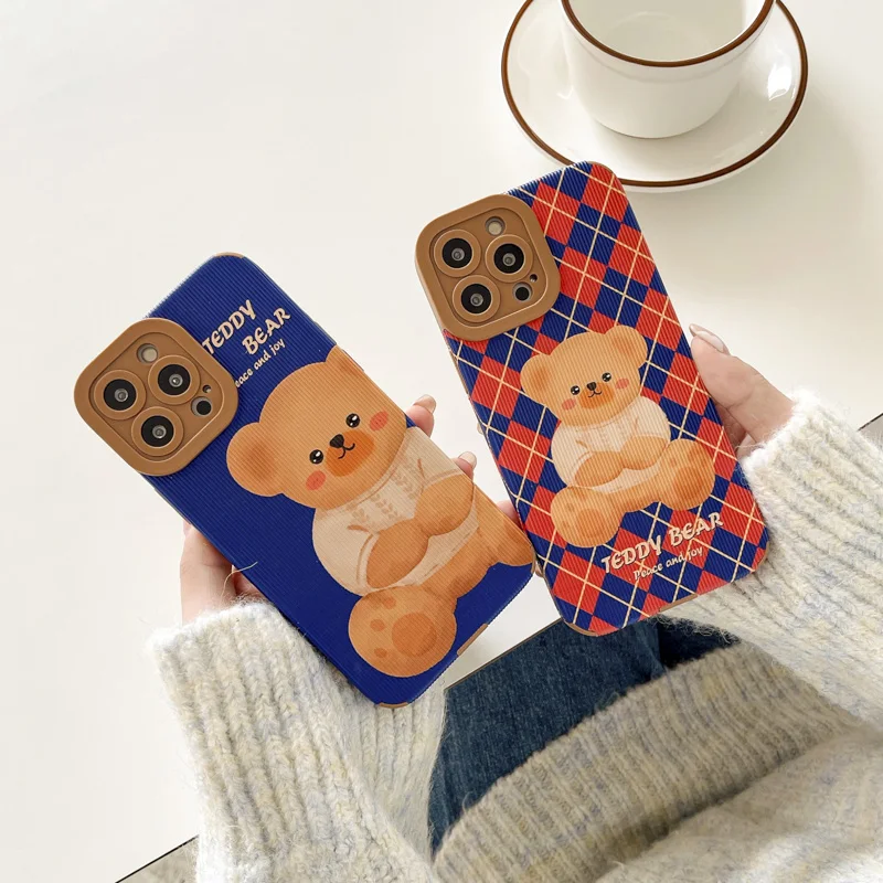 

Fundas For iPhone 11 Case Coque For iPhone 11 12 13 Pro Max 7 8 Plus XR XS MAX X Case Lens Protection Animal Bear Phone Covers