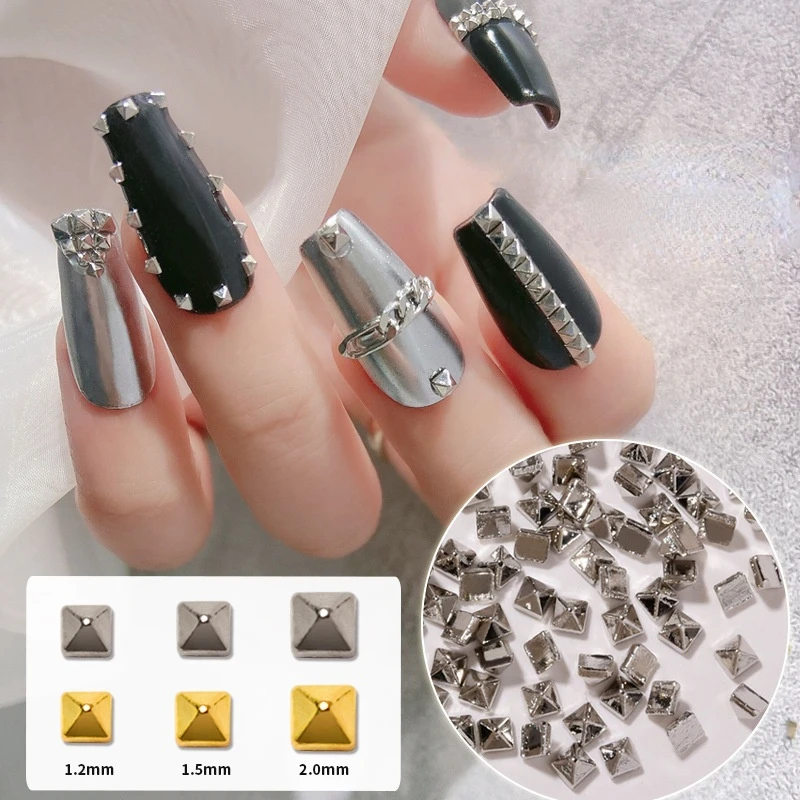 

200pcs Nail Art Rivets Punk Rock Gold Silver Alloy DIY Nail Decoration Accessorie Tool nail decoration nails accessories