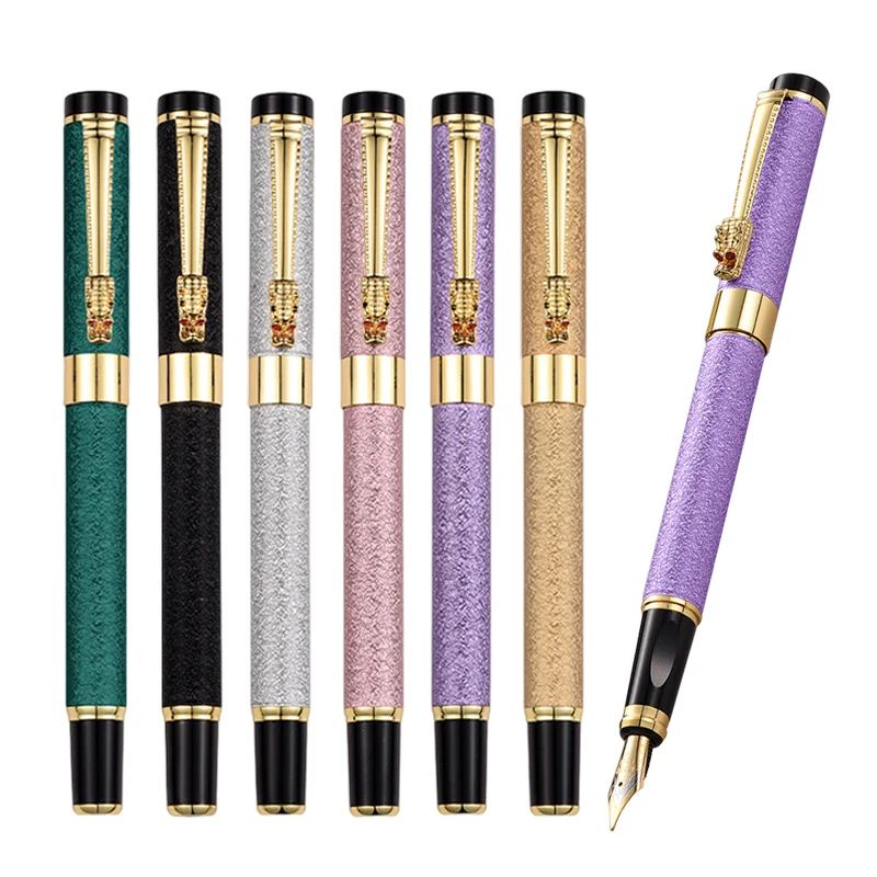 

Business Metal Colors Signature Fountain Pens 0.38/1.0mm Replaceable Ink Sac Pen Fashion Frosted Writing School Gifts Stationery