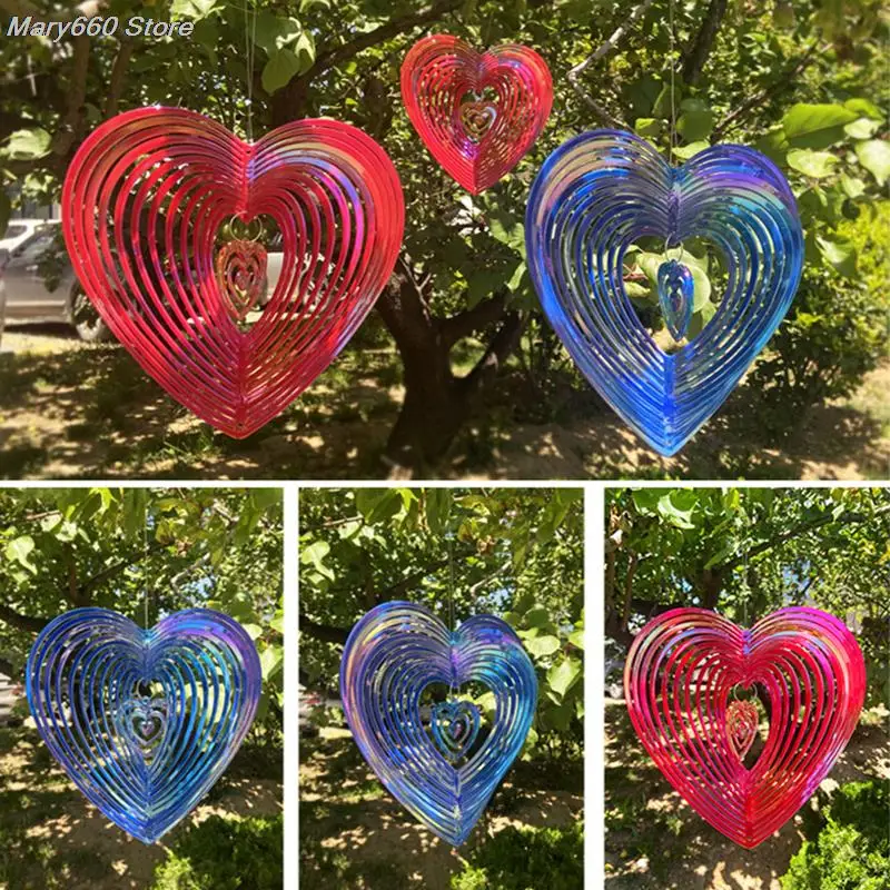 

Geometric Art Heart Wind Spinner Yard Art Beating Heart Wind Spinner Balcony Outdoor Garden Decoration Ornament Dream Catcher