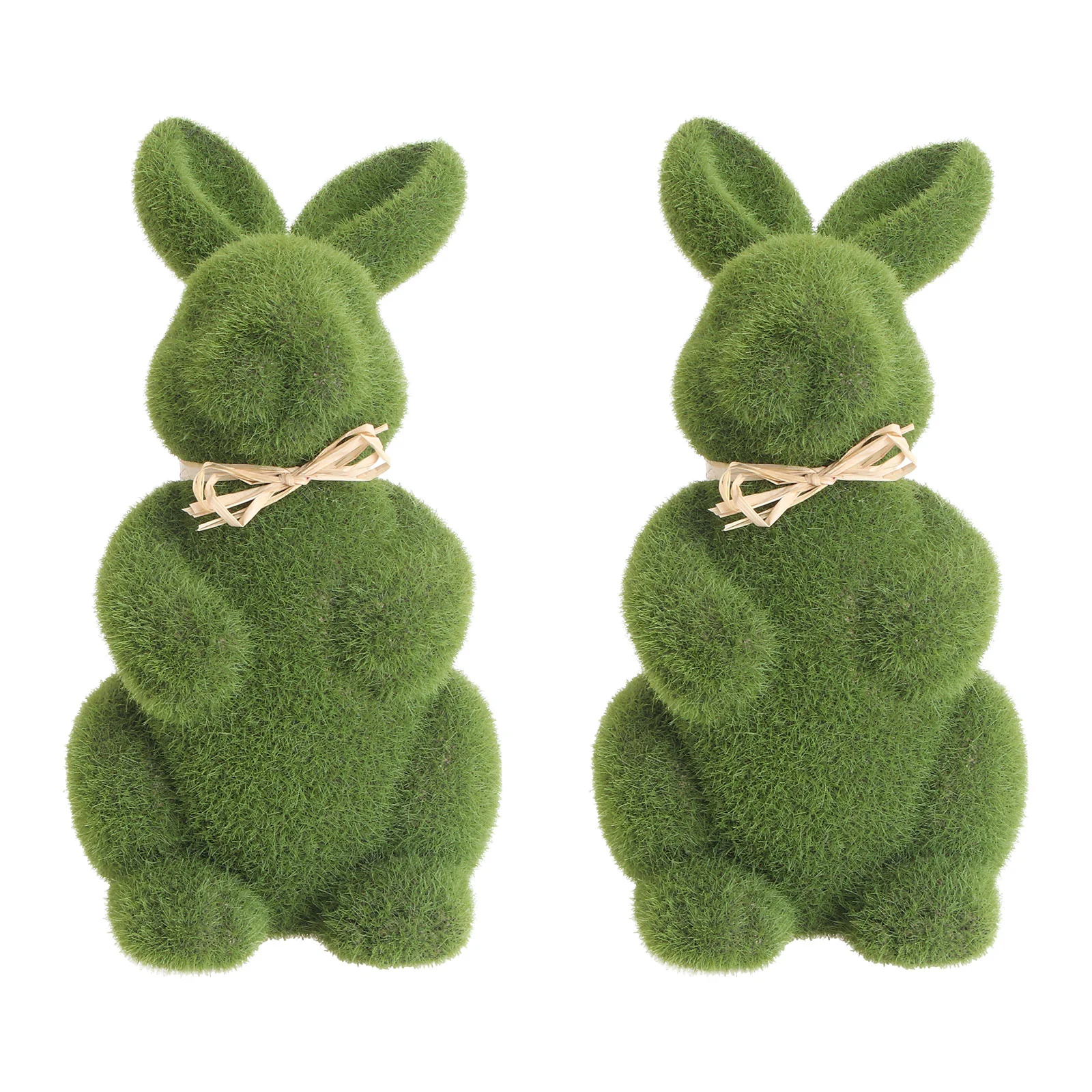 

1pc Easter Rabbit Figurine Holiday Moss Decor Fake Moss
