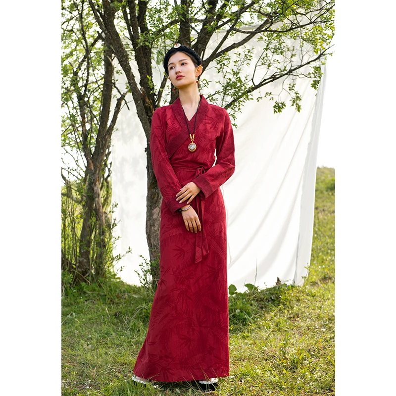 Tibetan Dress Daily Wear Dresses Chinese Ethnic Style Traditional Clothing Tibetan Costume Robe Oriental Femmes Tibet Clothes