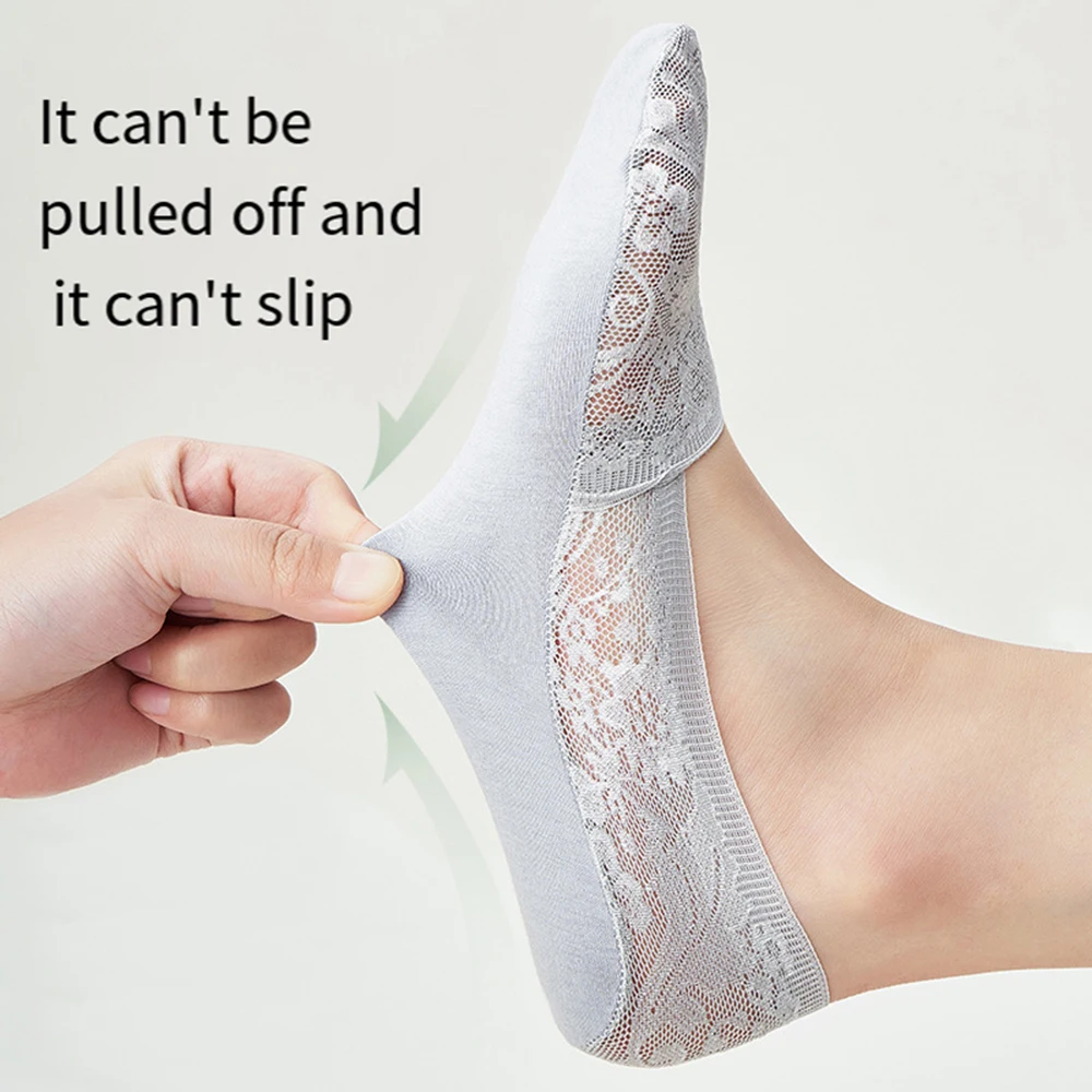 Кружевные носки-лодочки для женщин цвет в ассортименте