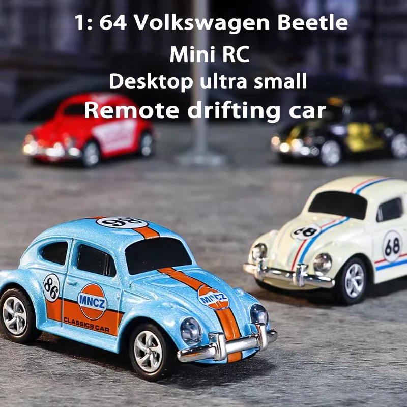 1:64 Volkswagen Beetle Alloy 4WD RC Мини Дистанционное Управление Автомобиль Настольный Ультра