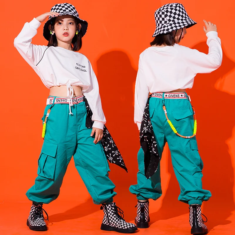 

Children's jazz dance performance clothes girls' belly button hiphop performance clothes girls' hip hop suit trend