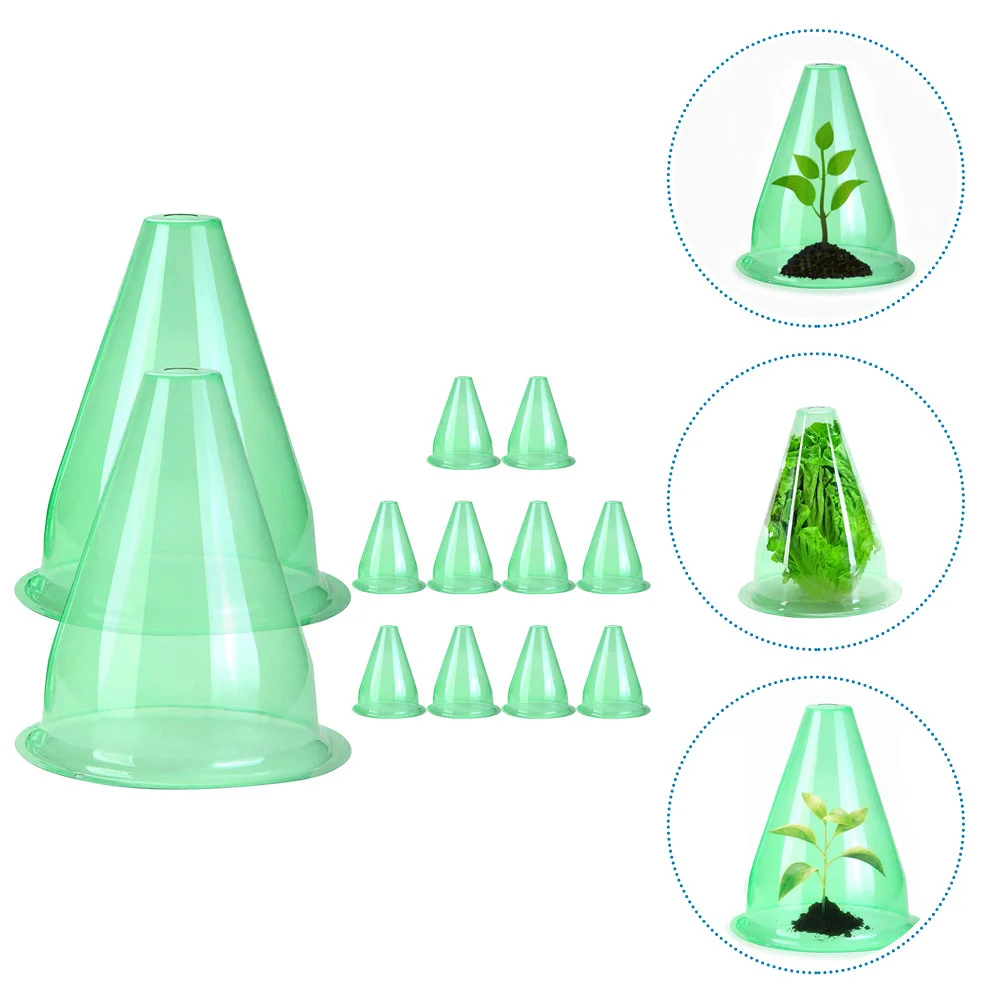 

12 Pcs The Bell Jar Winter Cover Protection Reusable Plants Covers Freeze Frost Plastic Pot Cloche Dome Outdoor