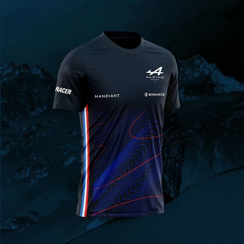 

F1 Shirt Official ALPINE 2022 F1 Team T-Shirt Kit Team Uniform MOTO Motorcycle Tee Formula 1 Racing Suit ALPE Alonso T-Shirt
