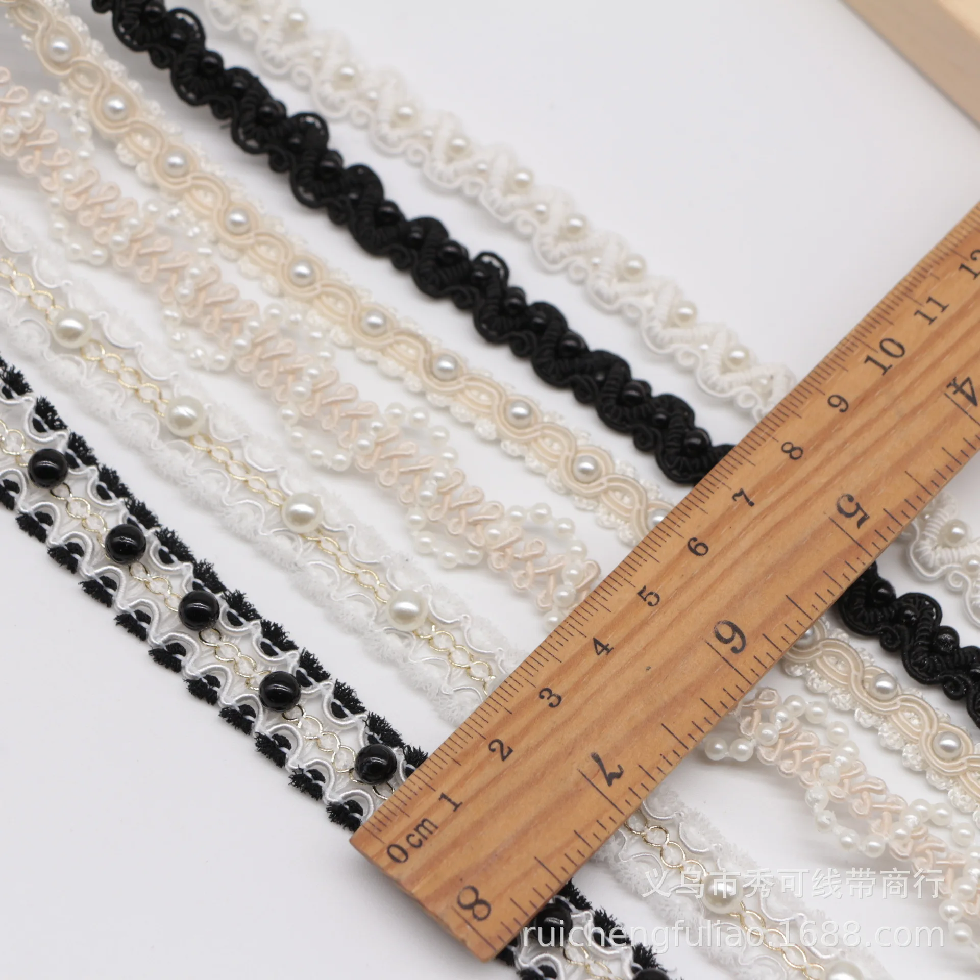 Белая кружевная отделка ручной работы с бисером край одежды аксессуары для волос