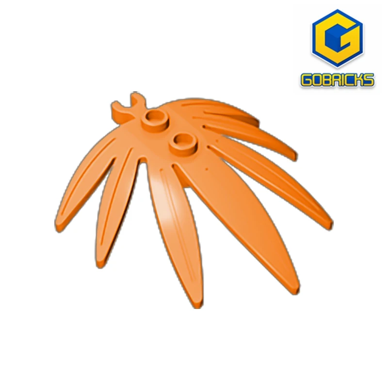 Gobricks GDS-1443 Plant Leaves 6 x 5 Swordleaf with Open O Clip Thick compatible lego 10884 pieces of children's toys - купить по