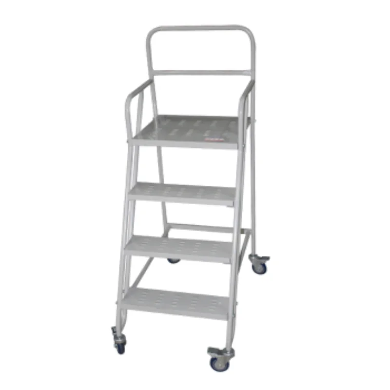 

Warehouse Rolling Steel Truck Step Ladder with wheels