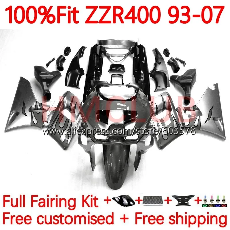 

Injection For KAWASAKI NINJA ZZR 400 ZZR400 grey flames 1993 1995 1996 1997 1998 1999 ZZR-400 00 01 02 05 06 07 Fairing 83No.118