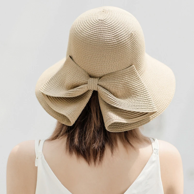 

Шляпа с широким полям, большая пляжная Панама, женская соломенная шляпа, складная шляпа для защиты от солнца, праздничная уличная спортивная шляпа