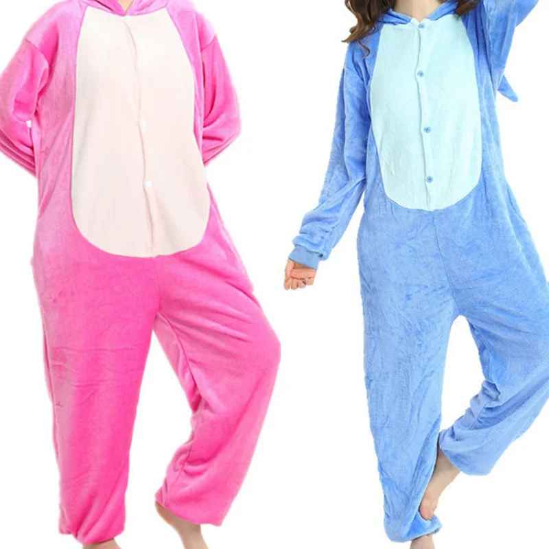 Фланелевой детский комбинезон с рисунком аниме синий розовый межзвездный пижама