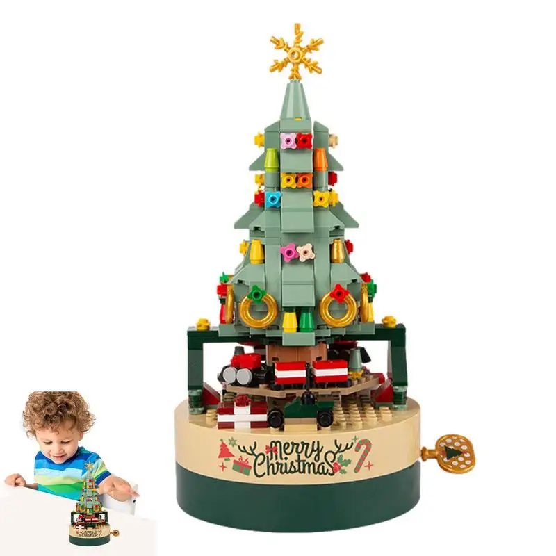 

Christmas Tree Music Blocks Box Building Block Kit Octagonal Construction Toy And Decoration Blocks For Adults And Children