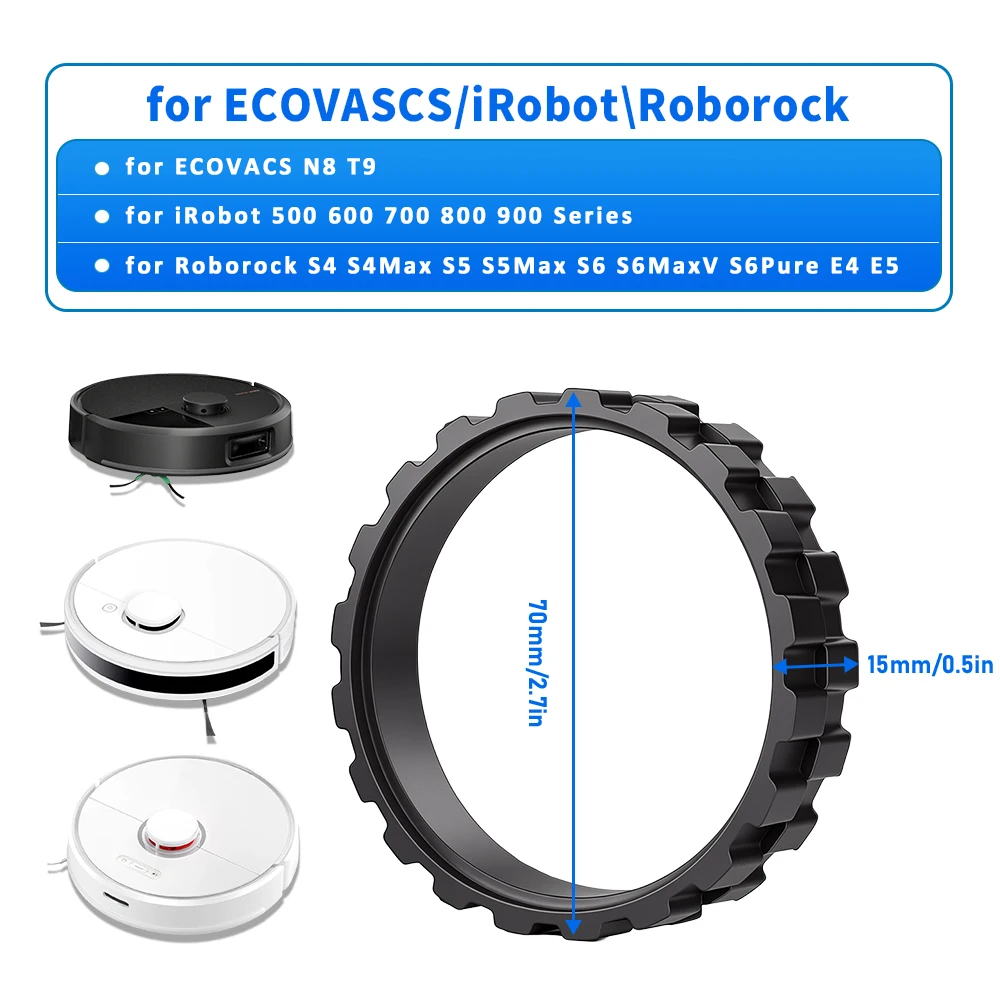 Фото Кожаные накладки на колеса для роботов-пылесосов iRobot Roomba серий i3, i7, J7, E5, E6, 500, 600, 700, 800, 900 (замена шин) №5
