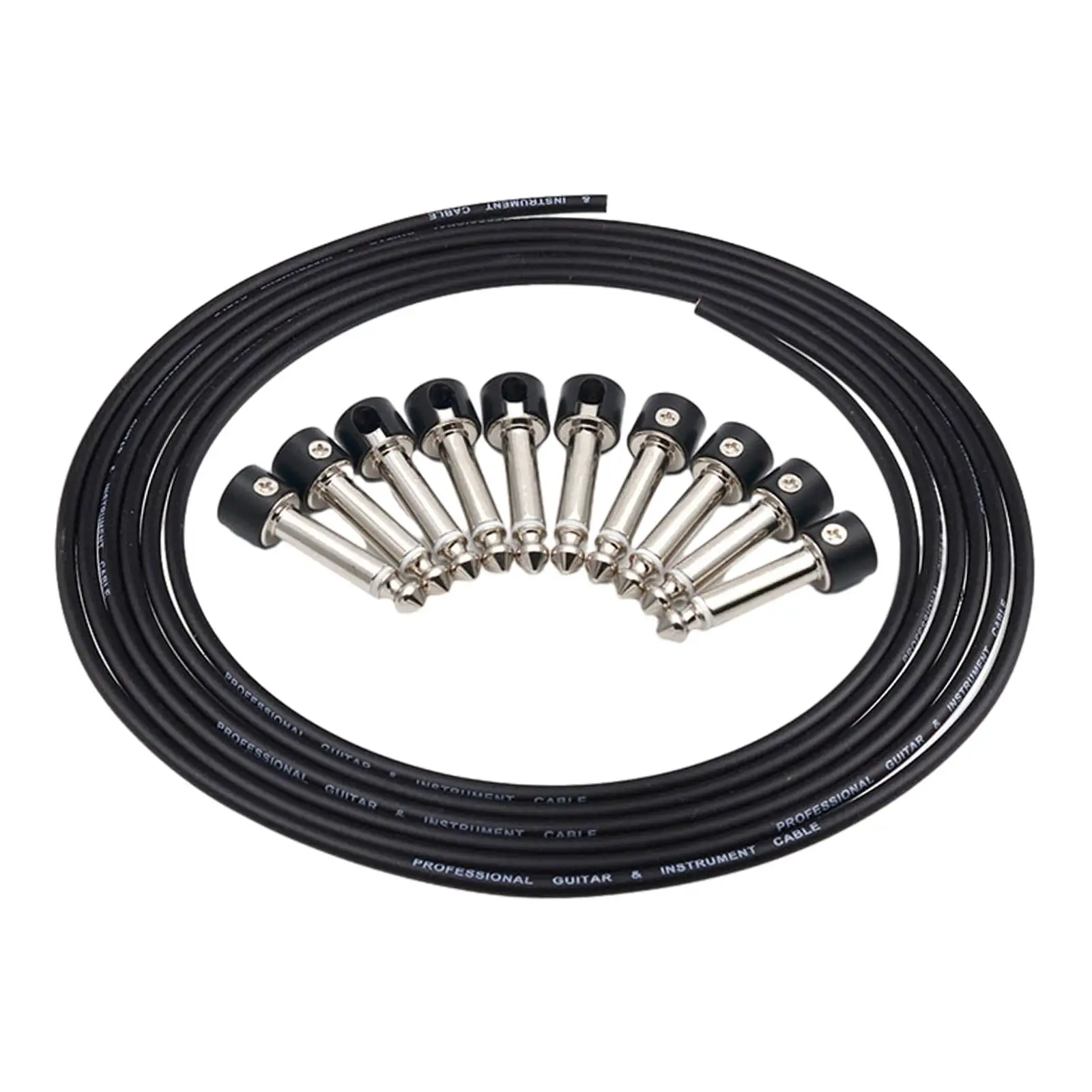 

Solderless Pedalboard Cable Set 10ft Wire 10 6.35mm Connectors for Guitar Effects Pedal Board