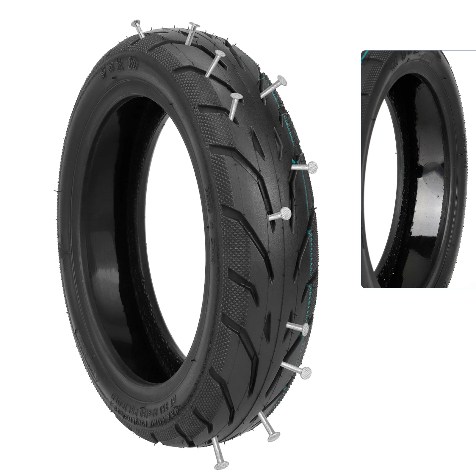 

9Inch 9x2 Self-healing Explosion-proof Vacuum Rubber Tire With Gel For Xiaomi M365 1S Pro Electric Scooter Modified Tyre Parts