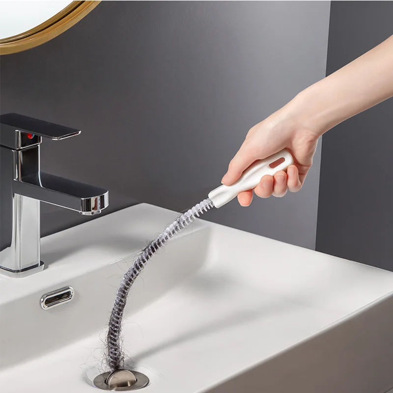 1Pcs Pipe Dredging Brush Bathroom Hair Cleaning 45cm Drain Cleaner Plug Hole Remover Tool Flexible Clog Sewer Sink |