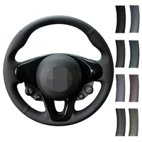 diy car accessories steering wheel cover braid wearable genuine leather for smart new fortwo forfour 2015 2016 2017