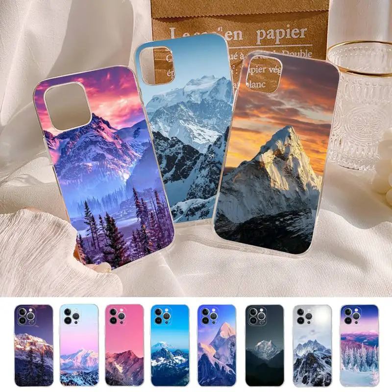 

Snow Mountain Phone Case For iPhone 14 13 12 Mini 11 Pro XS Max X XR SE 6 7 8 Plus Soft Silicone Cover
