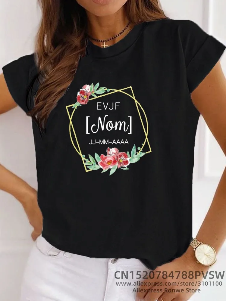 

EVJF Personnaliser Gift Future Mariée Nom Personnalisable костюм футболка женская забавная мама подарок одежда футболки Топы Одежда