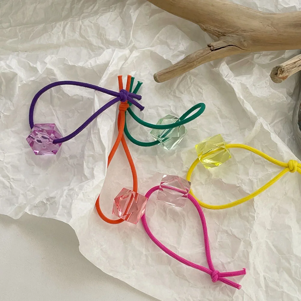 

New Fashion Hair Ties Hair Scrunchie Imitation Crystal Elastic Hair Band Girls Hair Rubber Band Hair Accessories For Women