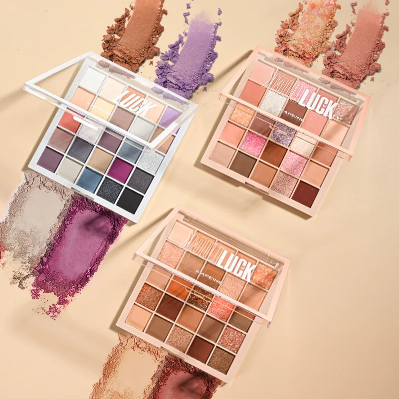 Палитра сильно пигментированных теней для век 25 цветов матовые мерцающие