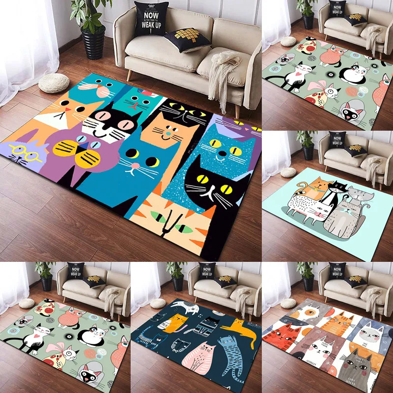 

Cute cat carpet Yoga living room room decor children's crawling mat doormat living room area rug games area washroom floor mat