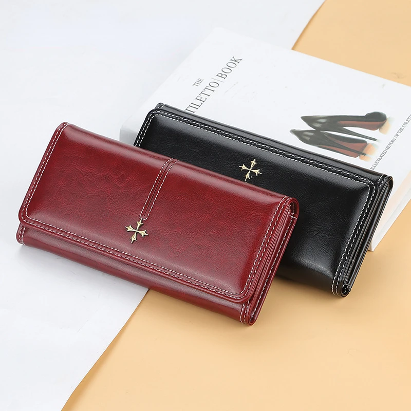 

Long Women Wallets Fashion Card Holder Female Purse PU Leather Zipper Wallets for Women Carteras Para Mujer Tarjetero Monedero