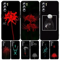 tokyo ghoul red flowers phone case for oppo a5 a9 a12 a1k ax7 a72 a52 a31 a53 a53s a73 a93 a94 a74 a16 2018 2020 black luxury