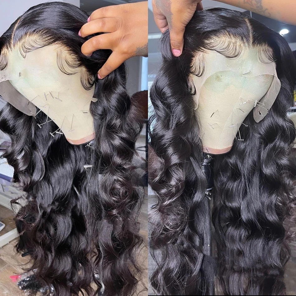 

Hd Transparent Human Hair Lace Frontal Wigs For Black Women 180 Density Brazilian 13X6 Loose 30 Inch Body Wave Lace Front Wig