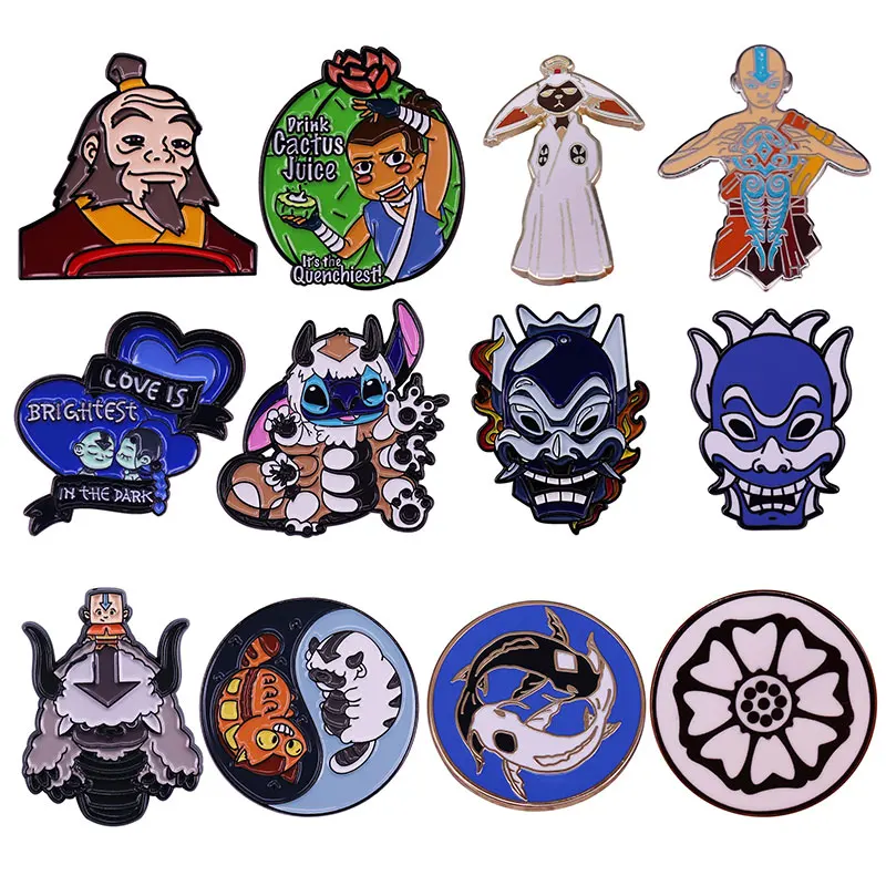 Avatar Last Airbender Enamel Pins Collect The Last Airbender Metal Cartoon Brooch Backpack Hat Bag Collar Lapel Badges
