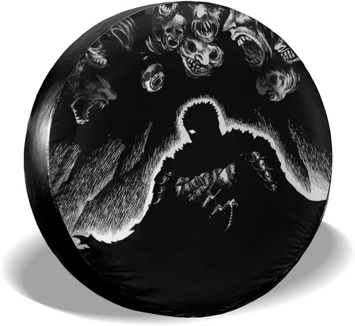 

Berserk Anime Tire Cover Guts Waterproof Dust-Proof UV Sun Wheel Tire Covers Fit for Car SUV and Many Vehicle 16 inch