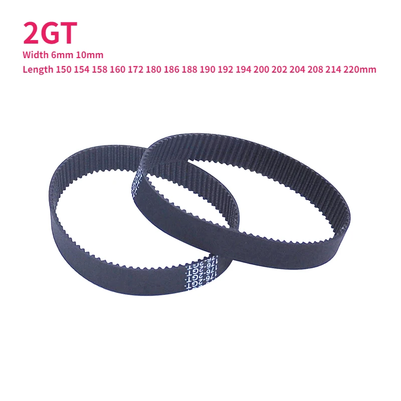 

1pcs 2GT Closed Rubber Timing Belt Pitch 2mm Width 6mm 10mm Pitch Length 150 154 158 160 172 180 186 188 190 192 194 200-220mm