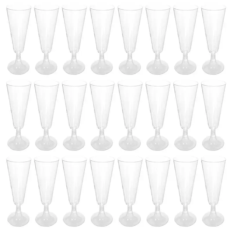 

40pcs 150ml Cocktail Goblets Party Champagne Goblets Unbreakable Drinking Wine Flutes Kitchen Plastic cups for Weddings