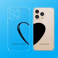 for iphone 7 8 11 12 13 x xr xs mini pro max painted heart is you clear case tpu slim shockproof clear phone case