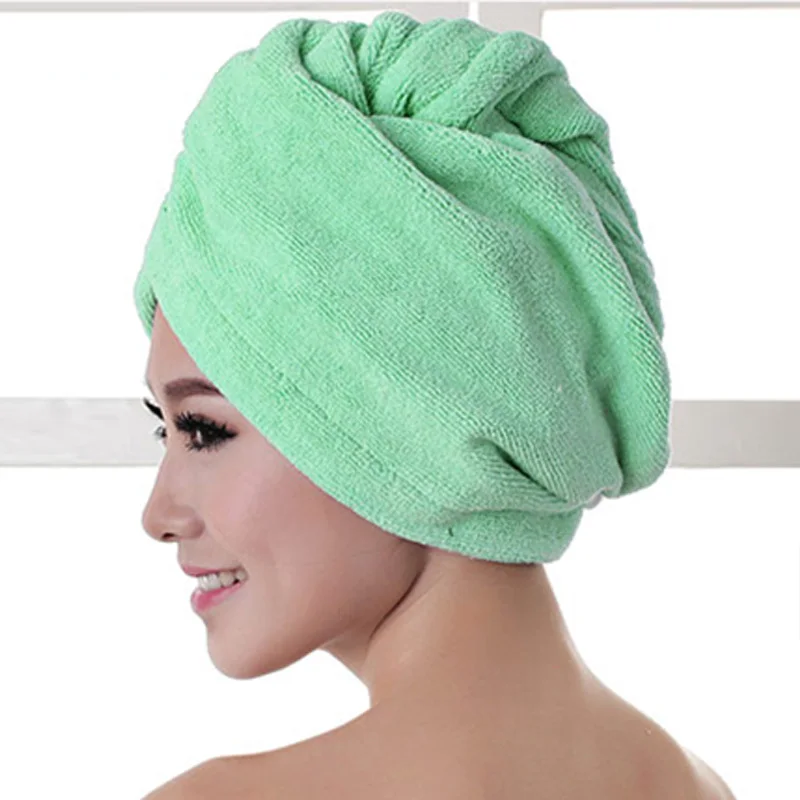 1pcs  Microfibre After Shower Hair Drying Wrap Womens Girls Lady's Towel Quick Dry  Hat Cap Head  Bathing Tools Turban