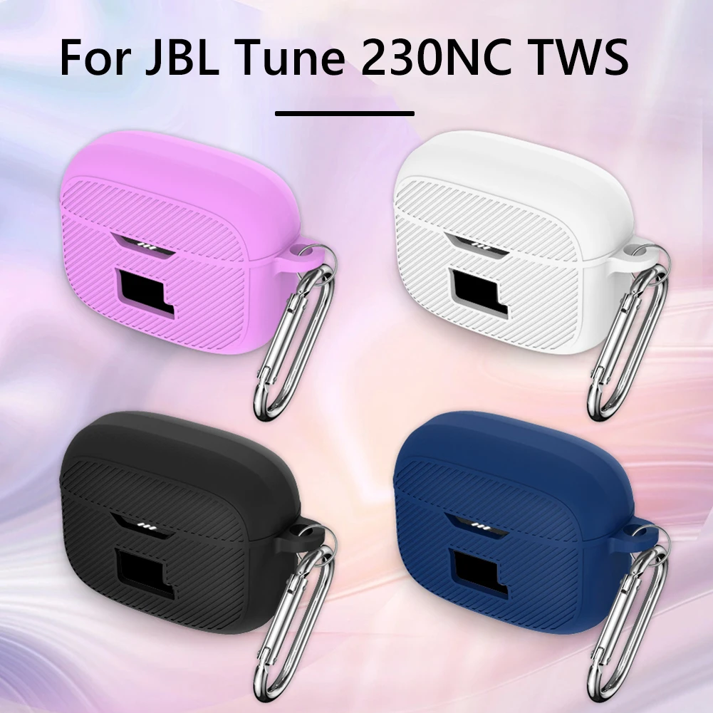 

Silicone Headphone Holder Case for JBL Tune 130NC TWS Portable Earphone Cover with Hook Scratchproof for JBL Tune 230NC TWS
