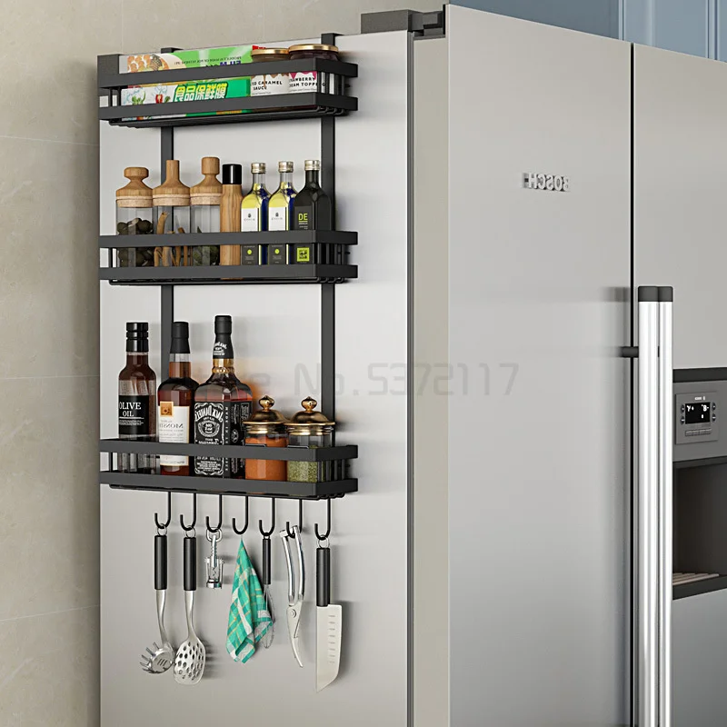 Buy 3 Layer Kitchen Refrigerator Side Storage Rack Shelf Cupboard Organizer Basket Cabinet Space Saving Refrigerator Hanging Storage