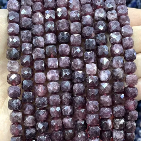 Бусины из лепидолита халцедона SYSRXLR 7-8 мм